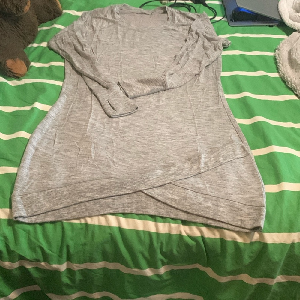 Athleta Gray Jersey Knit Midi Dress in Sz.Lg